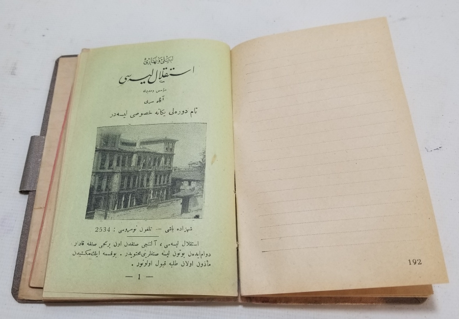 1928 TARİHLİ OSMANLICA VE LATİN HARFLERİYLE YAZILMIŞ ATATÜRK VE İSMET İNÖNÜ GÖRSELLİ CEP MUHTIRASI