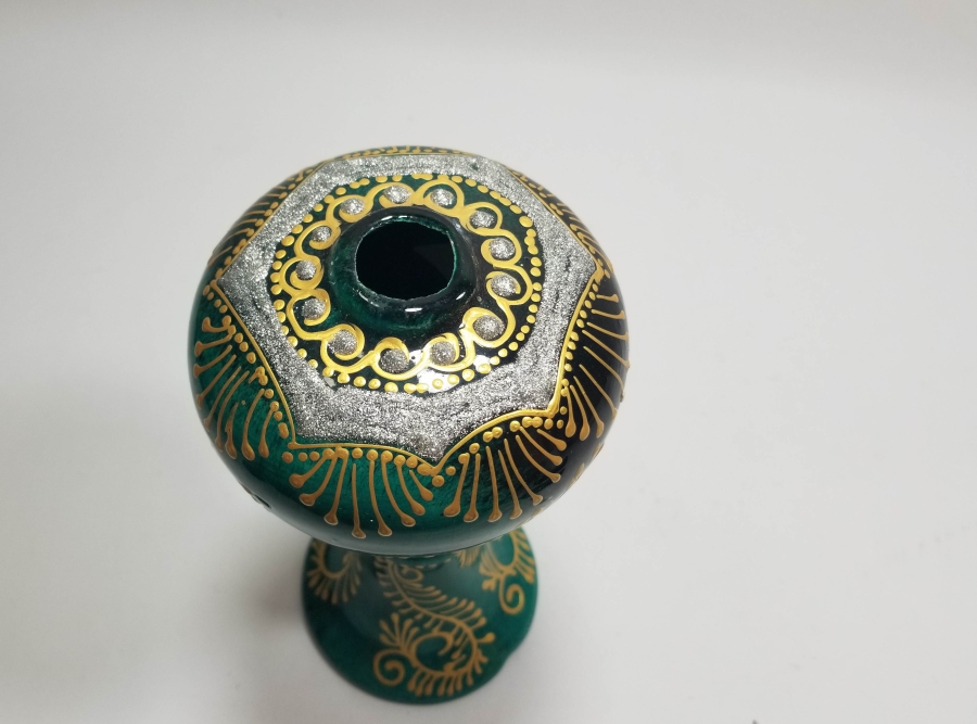 EL BOYAMA ANTİKA KÜTAHYA GAZ LAMBASI HAZNESİ