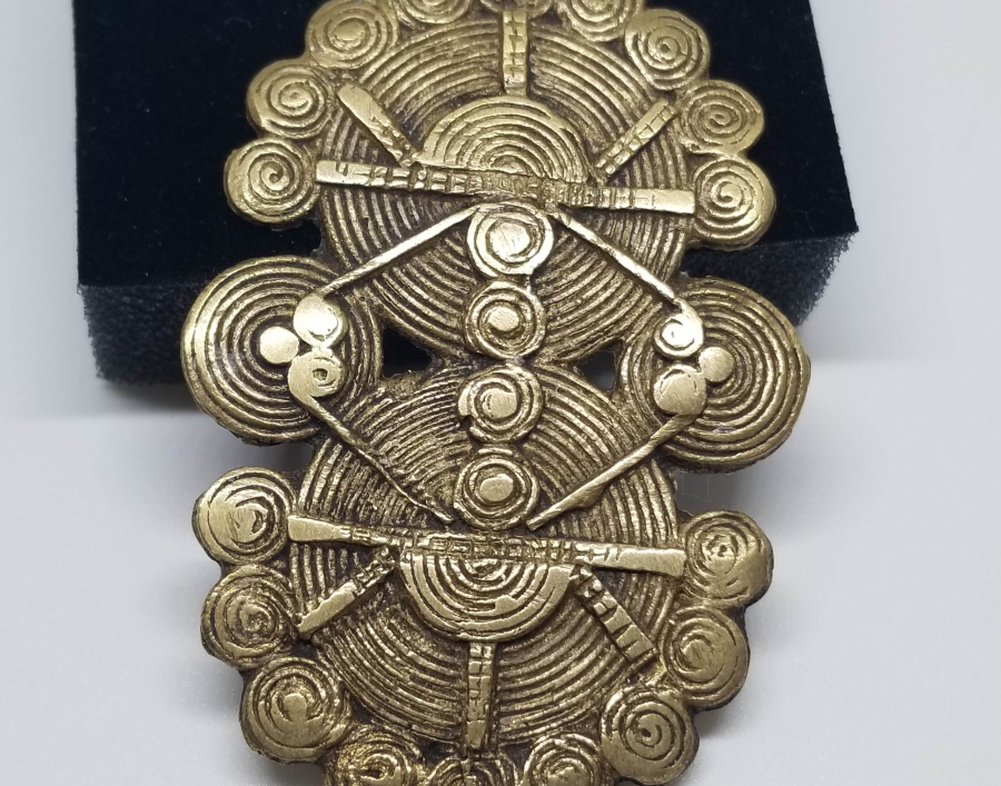 KABARTMA İŞÇİLİKLİ ANTİKA TÜRKMEN KOLYE - GERDANLIK PARÇASI