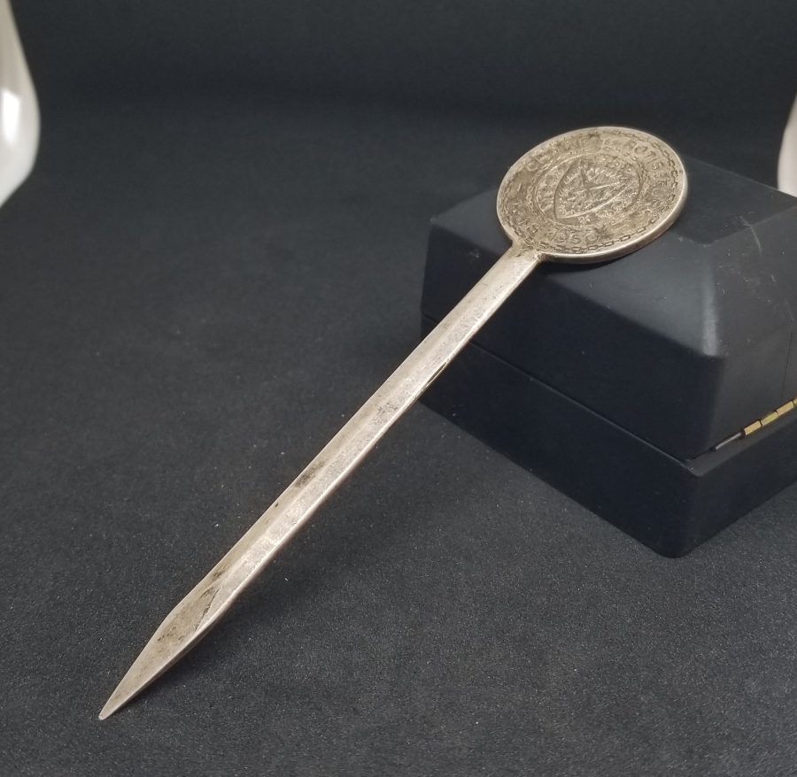 KABARTMA İŞÇİLİKLİ ANTİKA GÜMÜŞ ZARF AÇACAĞI