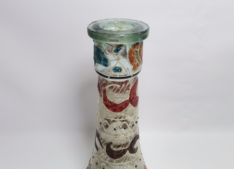 EL BOYAMA VE MİNE İŞÇİLİKLİ ANTİKA NARGİLE ŞİŞESİ