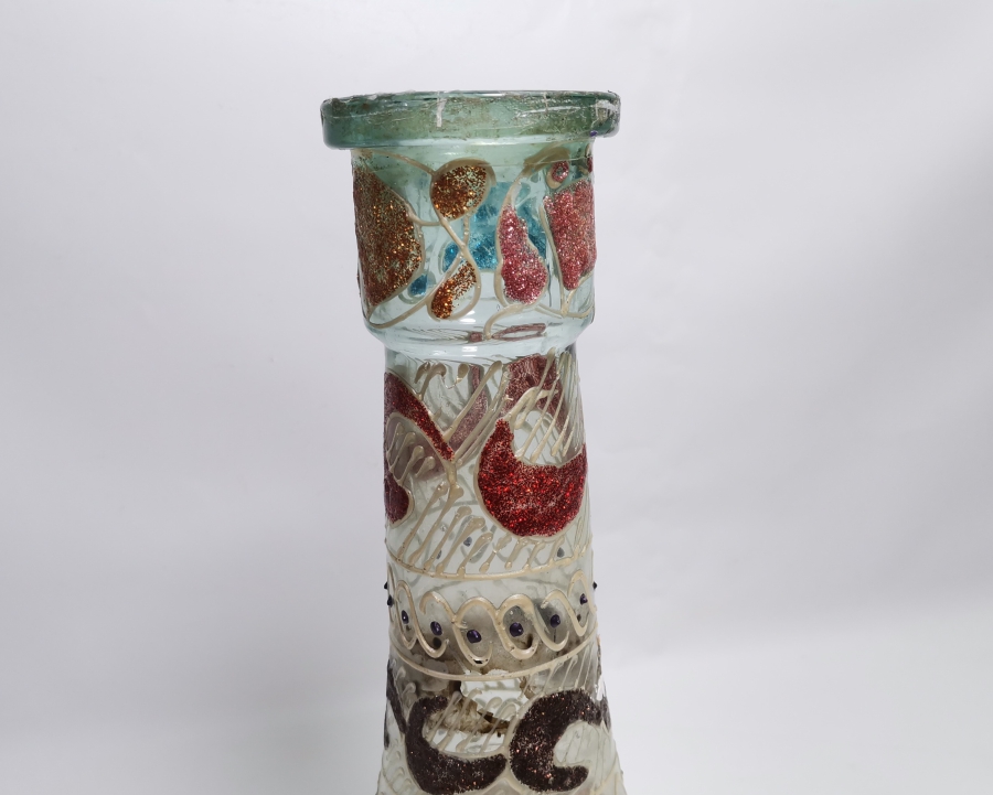 EL BOYAMA VE MİNE İŞÇİLİKLİ ANTİKA NARGİLE ŞİŞESİ