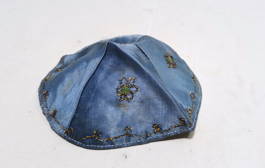 ÜZERİ İBRANİCE YAZILI OSMANLI DÖNEMİ NADİR KİPPA