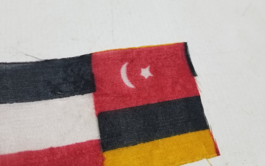 1. DÜNYA SAVAŞI DÖNEMİ HATIRASI ÜÇLÜ İTTİFAK İPEK BAYRAK