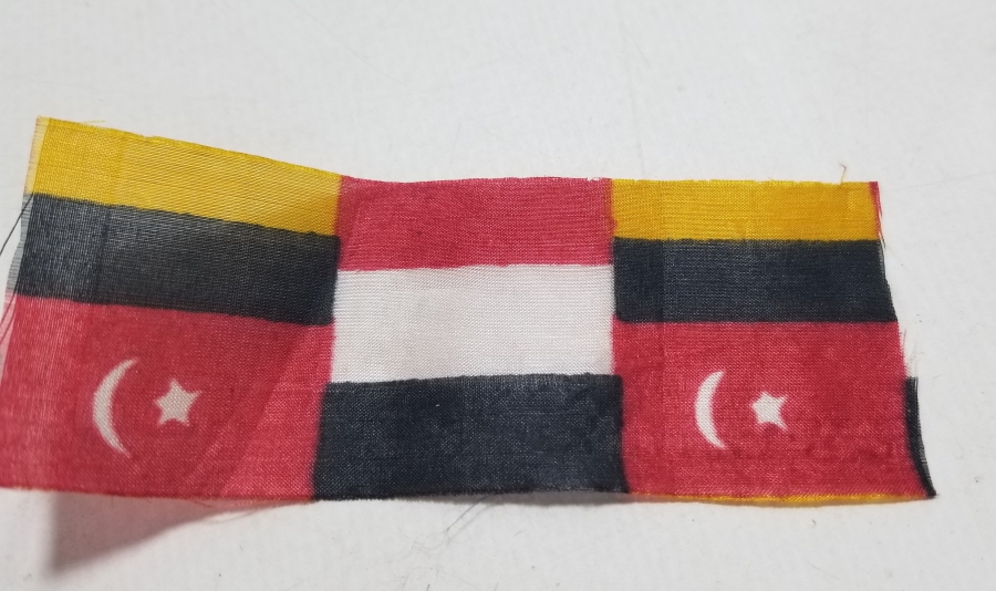 1. DÜNYA SAVAŞI DÖNEMİ HATIRASI ÜÇLÜ İTTİFAK İPEK BAYRAK