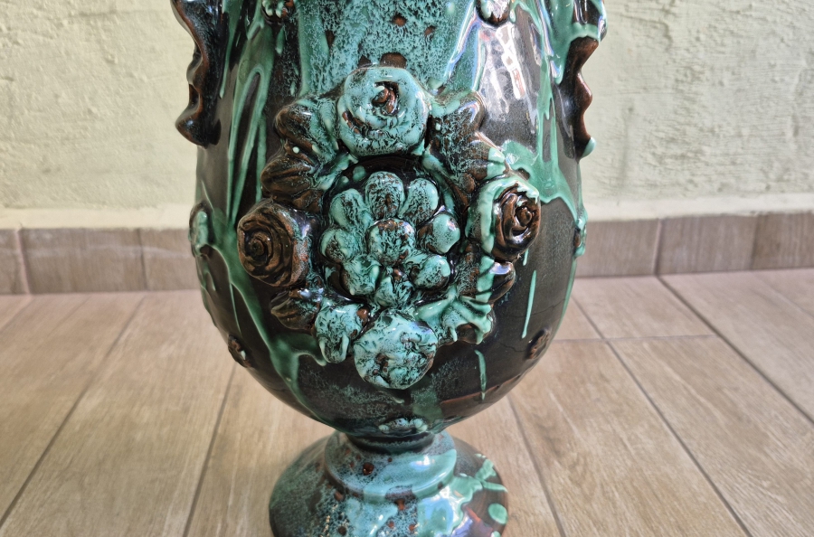 ÜZERİ MİNE İŞÇİLİKLİ ÖZEL YAPIM BÜYÜK BOY ANTİKA ÇANAKKALE KAPAKLI BOZALIK