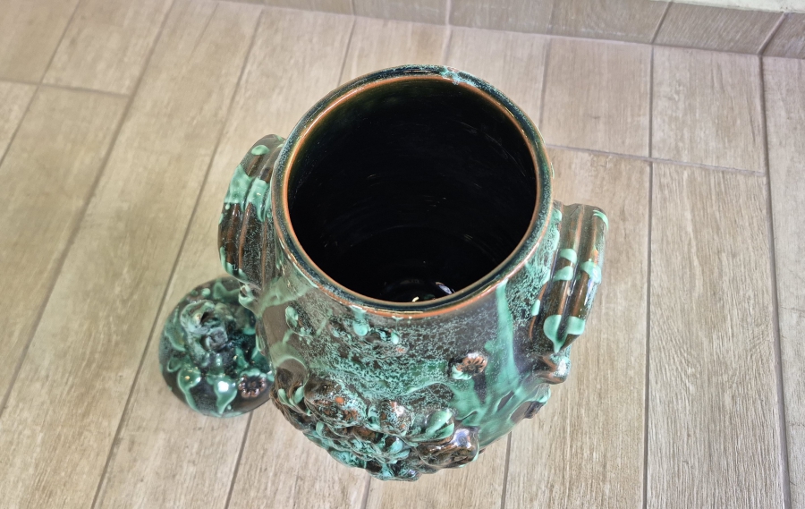 ÜZERİ MİNE İŞÇİLİKLİ ÖZEL YAPIM BÜYÜK BOY ANTİKA ÇANAKKALE KAPAKLI BOZALIK