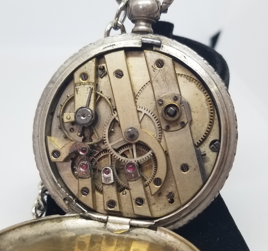 OSMANLI DÖNEMİ NADİR TİPTE GÜMÜŞ KASA KURMALI CEP SAATİ