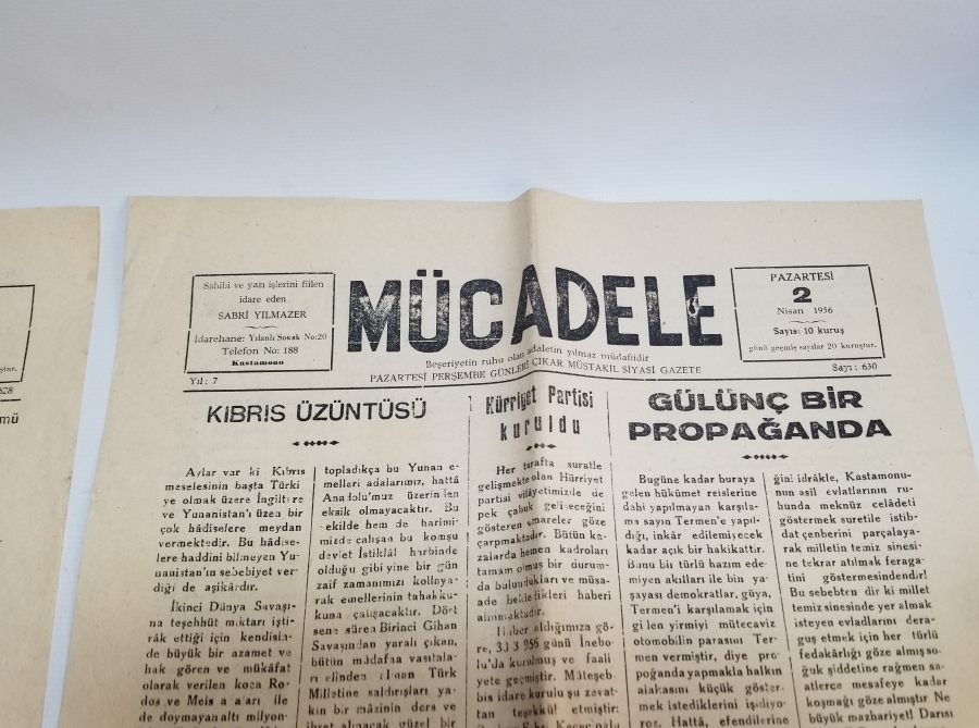 MÜCADELE İSİMLİ 2 ADET GAZETE