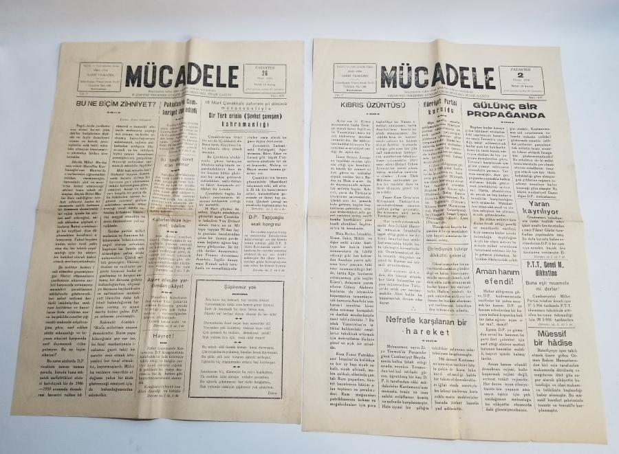 MÜCADELE İSİMLİ 2 ADET GAZETE