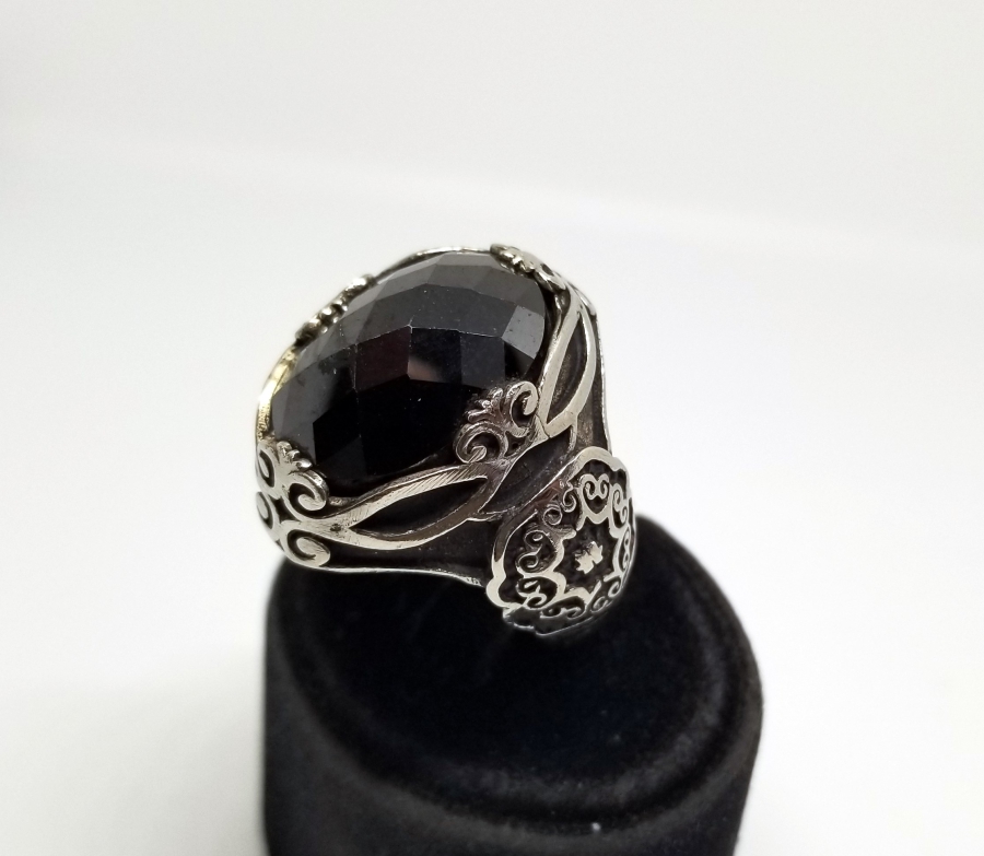 KABARTMA İŞÇİLİKLİ BÜYÜK BOY GÜMÜŞ YÜZÜK