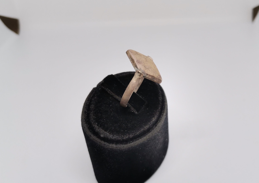 ÜZERİ EBCED HESAPLI ÖZEL YAPIM ANTİKA GÜMÜŞ TILSIM YÜZÜK