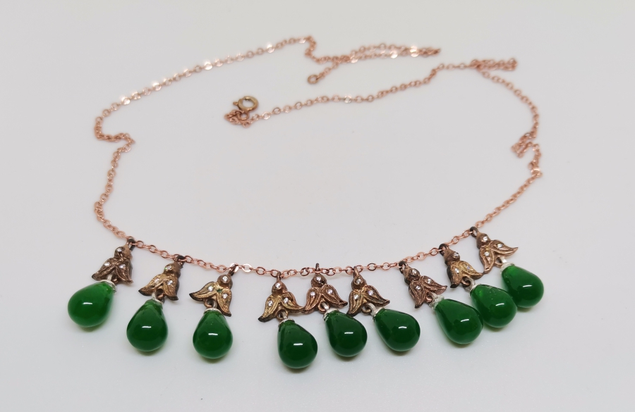 ELMAS TAŞLI ÖZEL YAPIM GERDANLIK