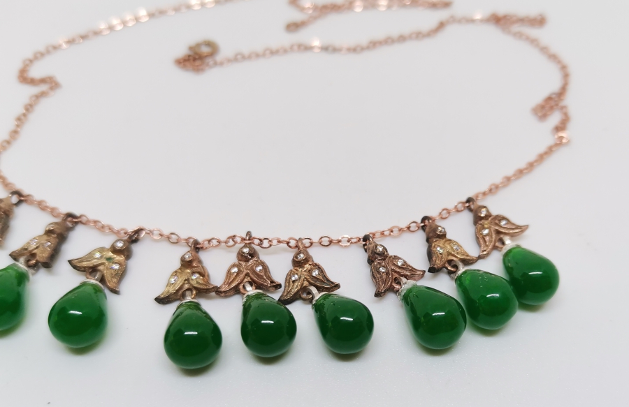 ELMAS TAŞLI ÖZEL YAPIM GERDANLIK