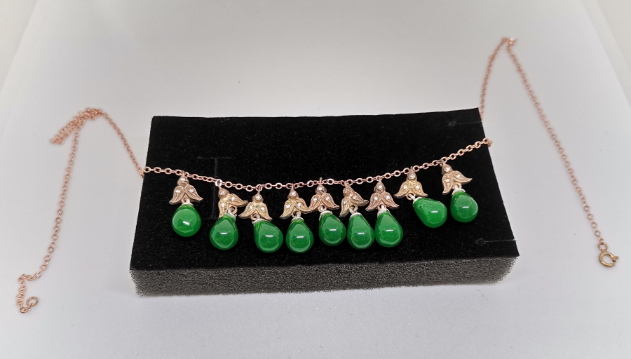 ELMAS TAŞLI ÖZEL YAPIM GERDANLIK