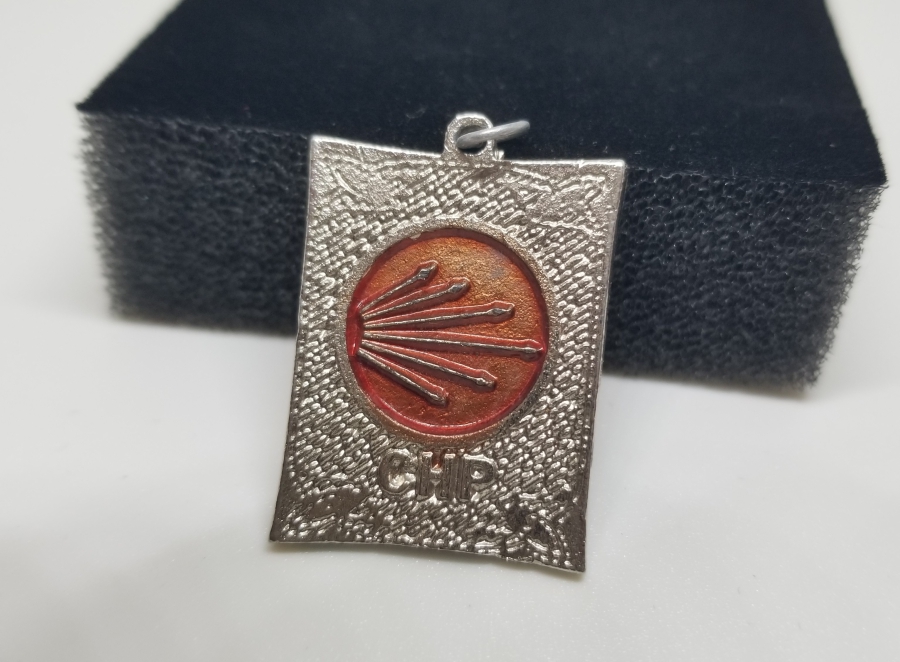 BÜLENT ECEVİT GÖRSELLİ GÜMÜŞ KAPLAMA CHP KOLYE