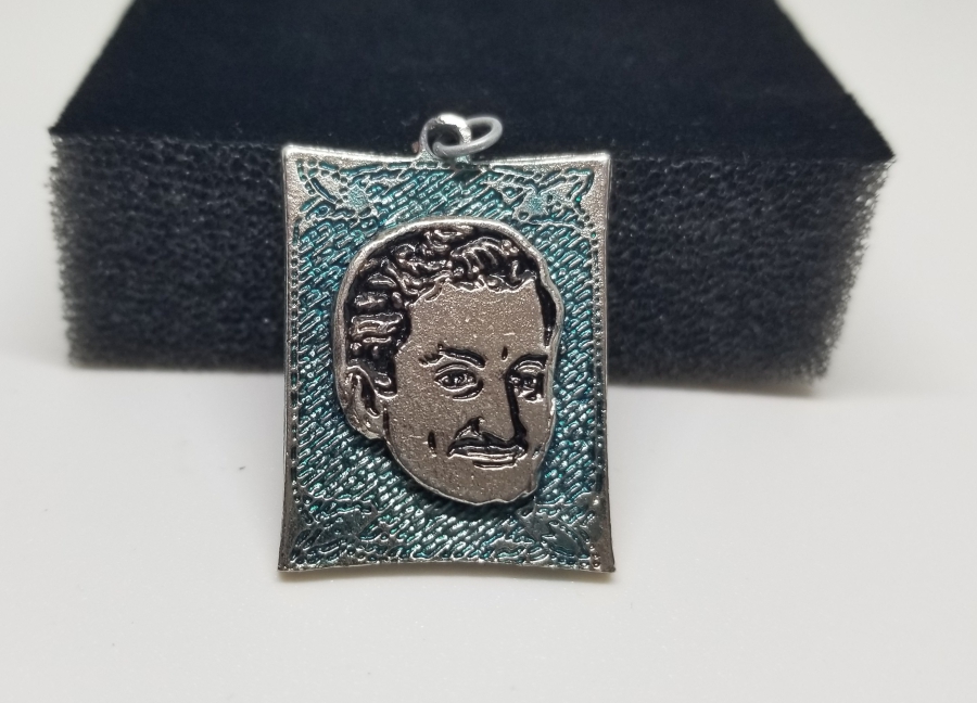 BÜLENT ECEVİT GÖRSELLİ GÜMÜŞ KAPLAMA CHP KOLYE