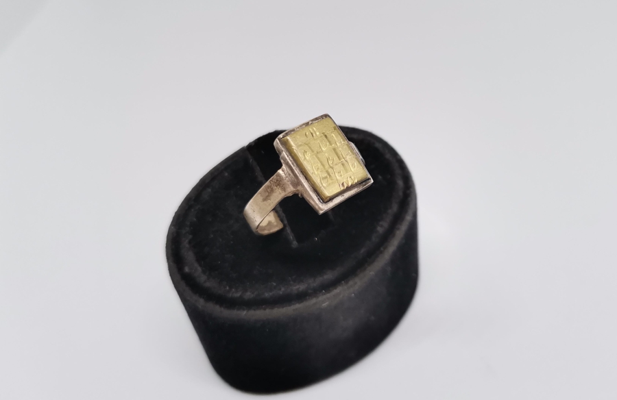 ÜZERİ EBCED HESAPLI ÖZEL YAPIM ANTİKA GÜMÜŞ TILSIM YÜZÜK