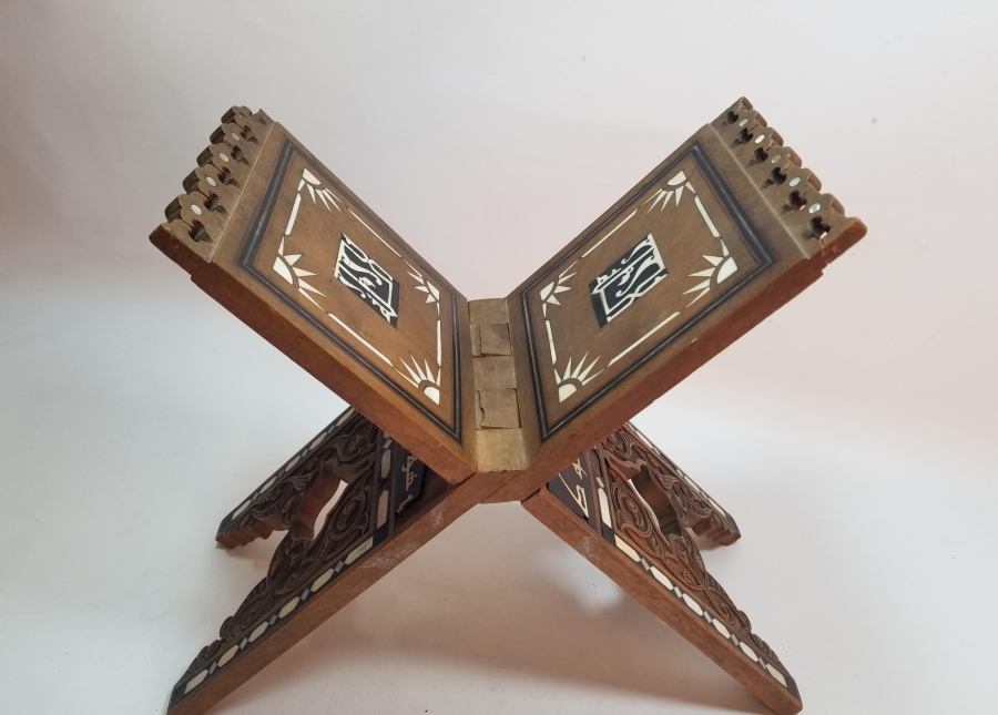 OSMANLI DÖNEMİ NADİR FİLDİŞİ APLİKLİ VE OYMA İŞÇİLİKLİ TEKKE İŞİ RAHLE