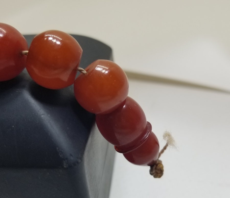 KEHRİBAR RENGİNDE OSMANLI DÖNEMİ MİSKEVİ BAĞA TESPİH İMAMESİ VE HABBELERİ