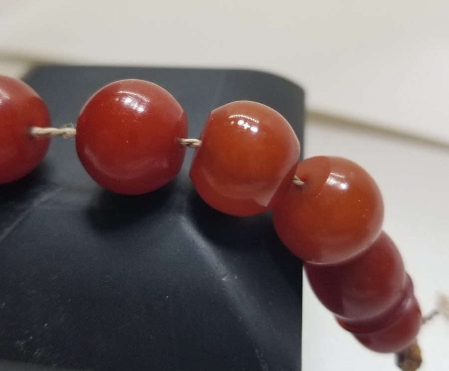 KEHRİBAR RENGİNDE OSMANLI DÖNEMİ MİSKEVİ BAĞA TESPİH İMAMESİ VE HABBELERİ