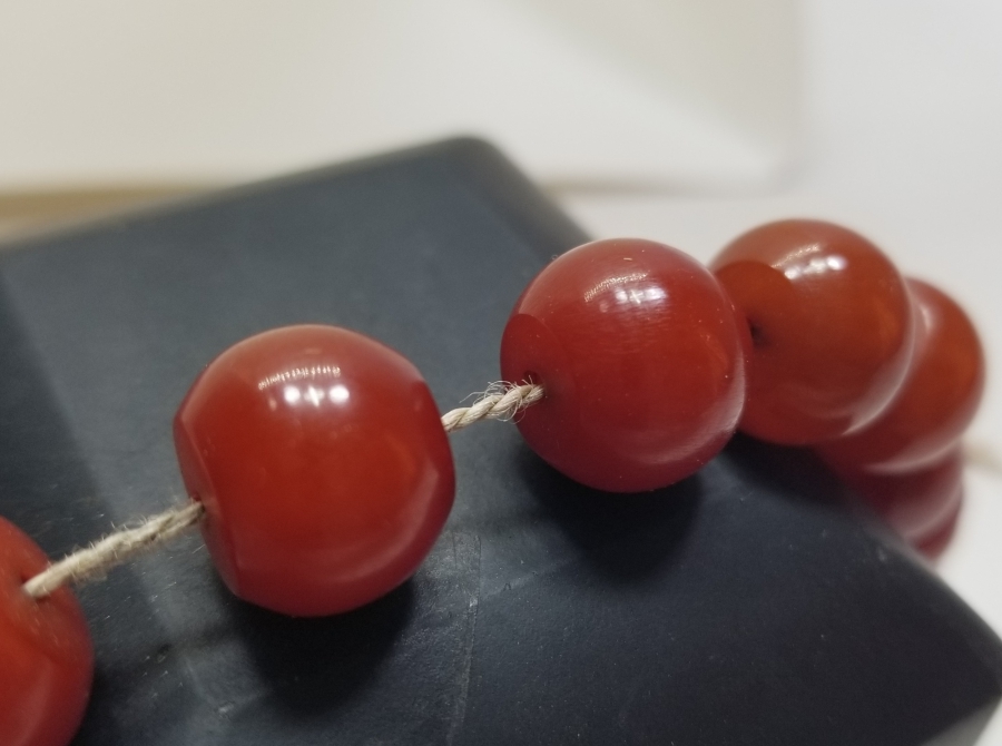 KEHRİBAR RENGİNDE OSMANLI DÖNEMİ MİSKEVİ BAĞA TESPİH İMAMESİ VE HABBELERİ