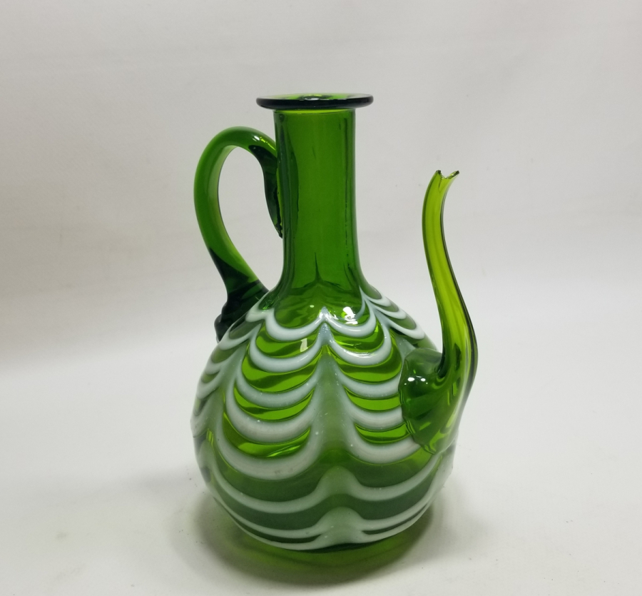 ÇEŞMİ BÜLBÜL FORMDA KOPARMA İŞÇİLİKLİ ANTİKA SÜRAHİ