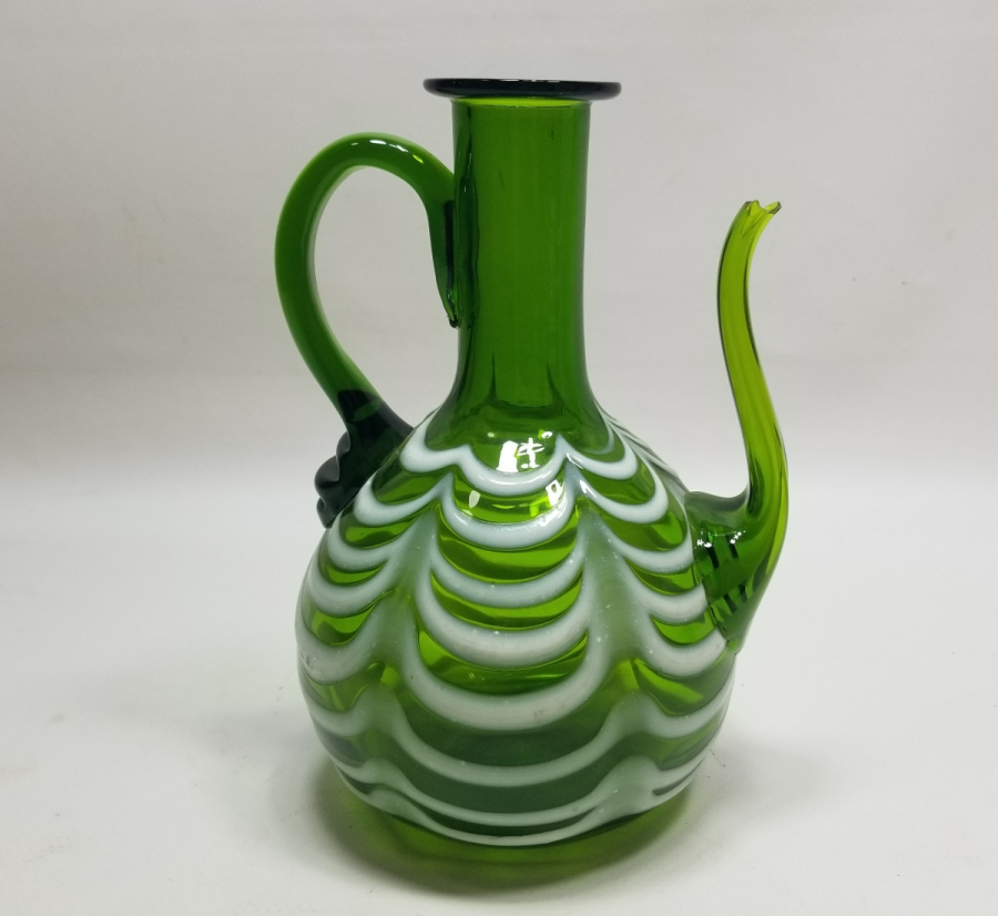 ÇEŞMİ BÜLBÜL FORMDA KOPARMA İŞÇİLİKLİ ANTİKA SÜRAHİ