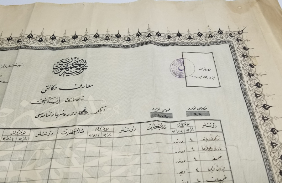 CUMHURİYET BAŞLARI OSMANLICA YAZILI ORTAOKUL DİPLOMASI