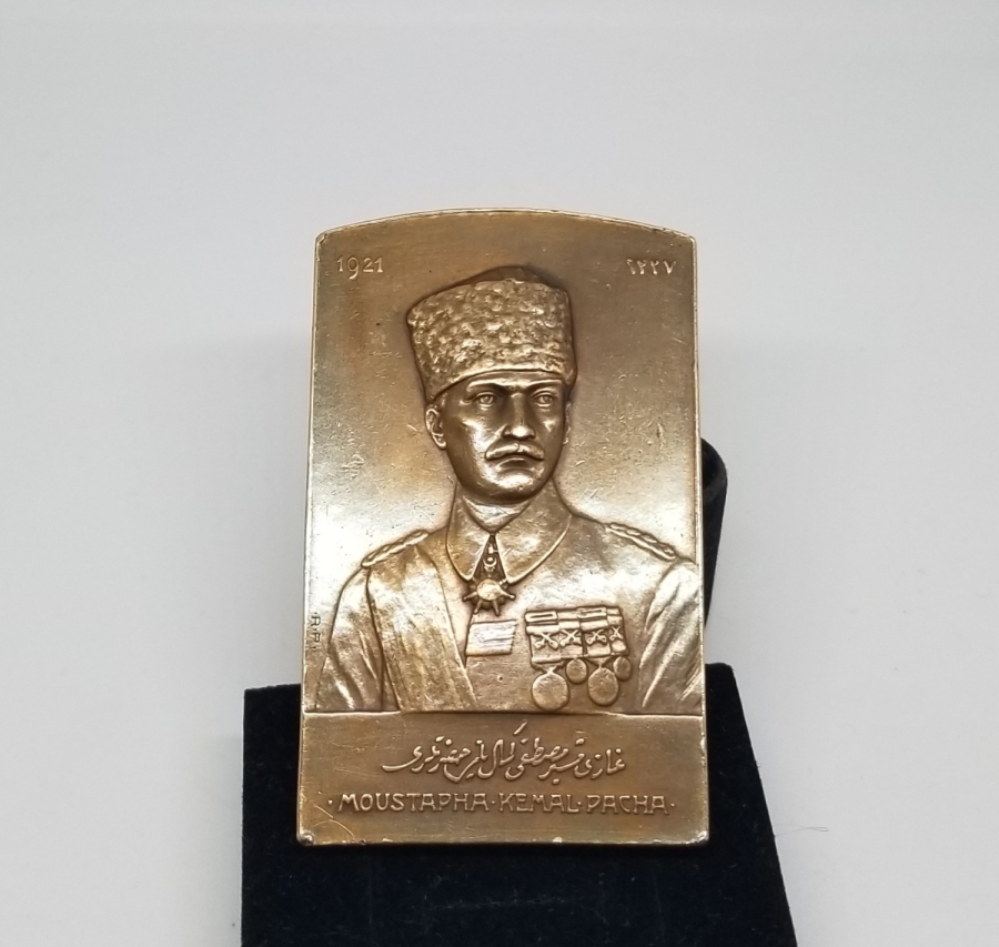 1921 ANKARA ANLAŞMASI GAZİ MÜŞİR MUSTAFA KEMAL PAŞA PLAKET MADALYA