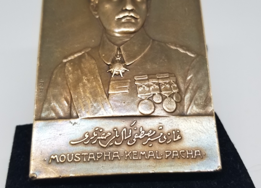 1921 ANKARA ANLAŞMASI GAZİ MÜŞİR MUSTAFA KEMAL PAŞA PLAKET MADALYA