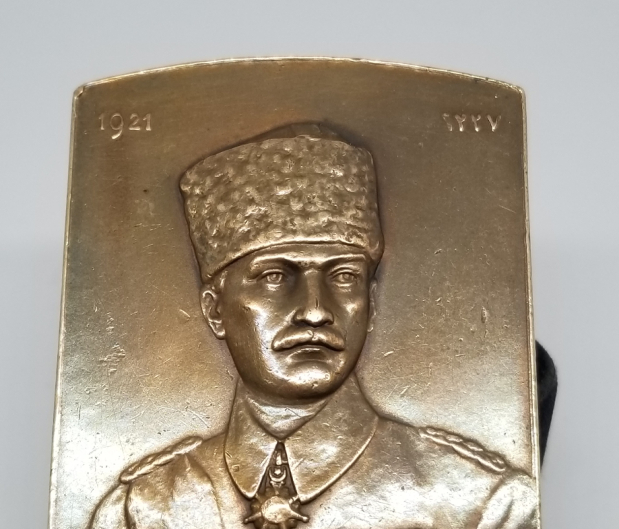 1921 ANKARA ANLAŞMASI GAZİ MÜŞİR MUSTAFA KEMAL PAŞA PLAKET MADALYA