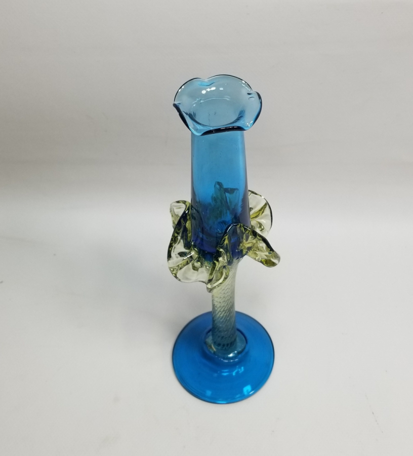 ÜFLEME CAMDAN MAMUL ANTİKA FIRFIRLI CAM MUMLUK