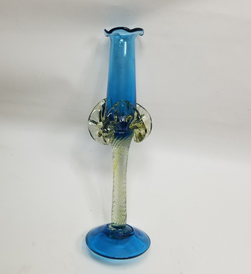 ÜFLEME CAMDAN MAMUL ANTİKA FIRFIRLI CAM MUMLUK