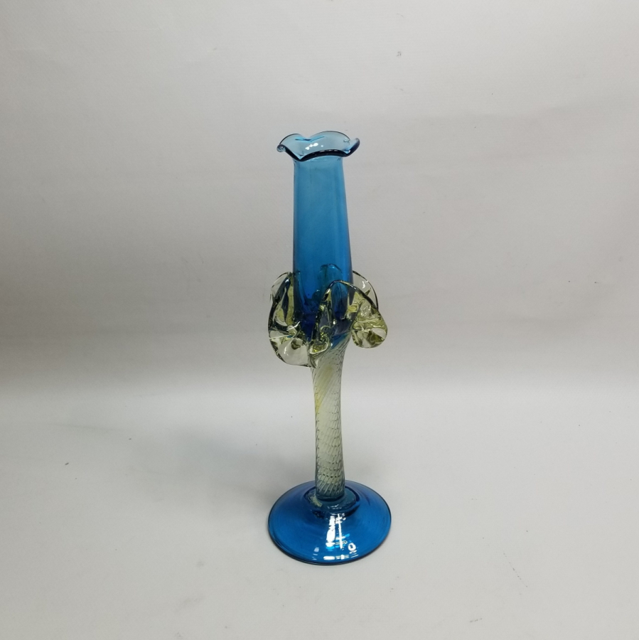 ÜFLEME CAMDAN MAMUL ANTİKA FIRFIRLI CAM MUMLUK