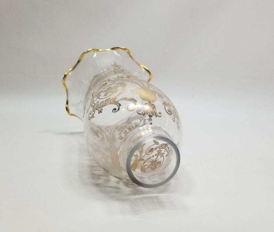 ÜZERİ ALTIN VARAKLI ANTİKA GAZ LAMBASI CAMI