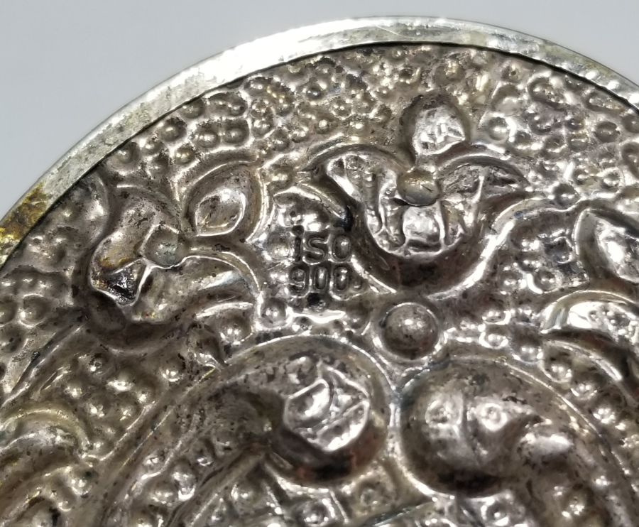 KABARTMA İŞÇİLİKLİ ANTİKA GÜMÜŞ EL AYNASI