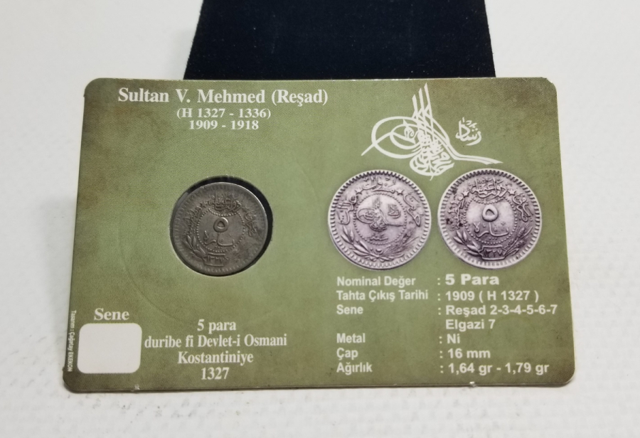 MEHMET REŞAT HAN DÖNEMİ KOLEKSİYONLUK NİKEL 5 PARA