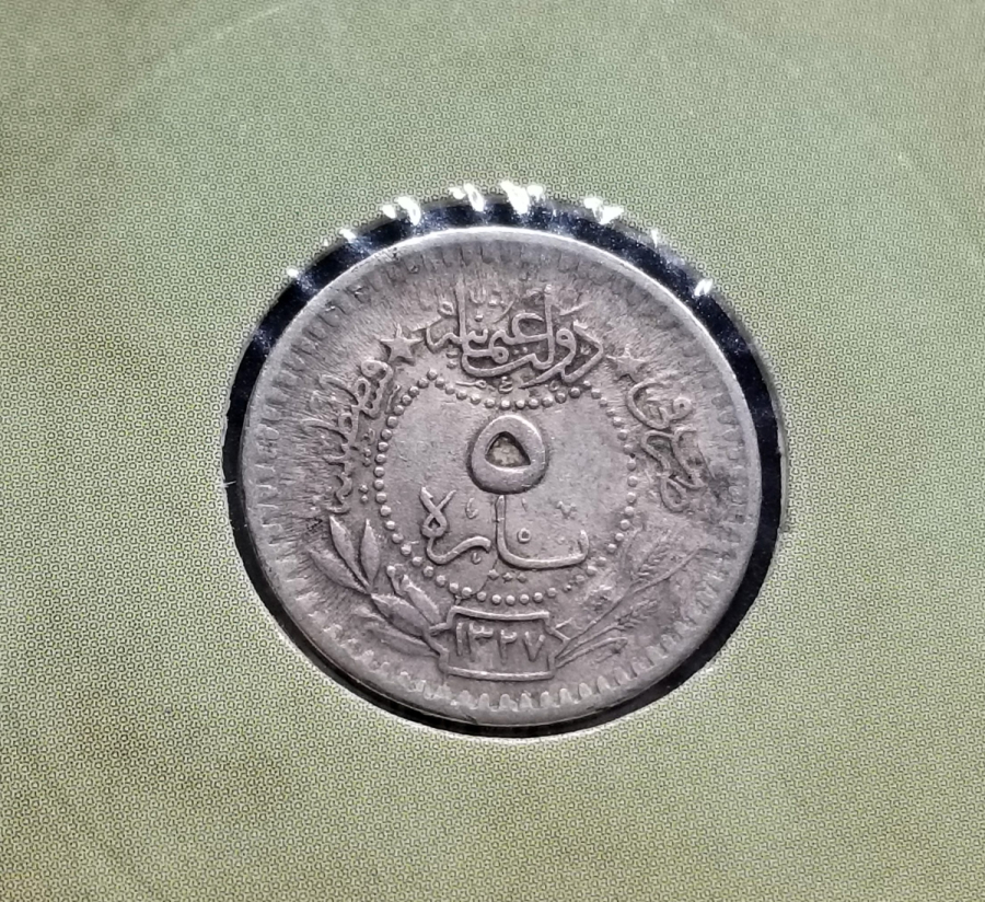 MEHMET REŞAT HAN DÖNEMİ KOLEKSİYONLUK NİKEL 5 PARA