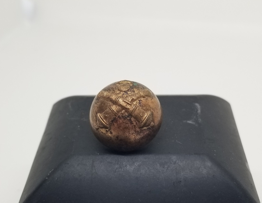 ARKASI OSMANLICA YAZILI ALTIN VERMEYLİ NADİR TOPÇU SUBAY DÜĞMESİ