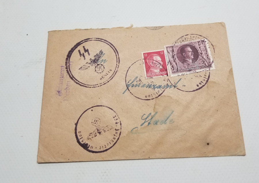 ÜZERİ NAZİ DAMGALI VE HİTLER PULLU 2. DÜNYA SAVAŞI ANTİKA MEKTUP ZARFI