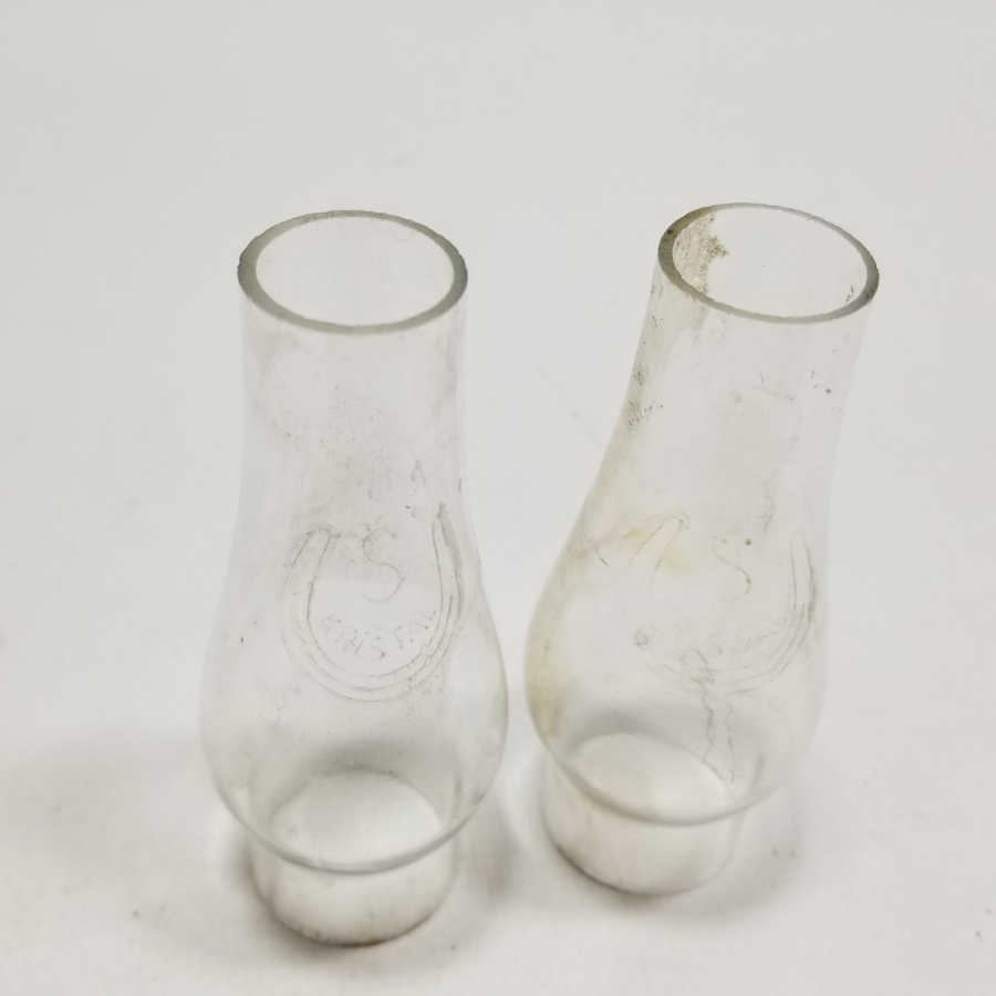 İKİ ADET ANTİKA GAZ LAMBASI BACASI