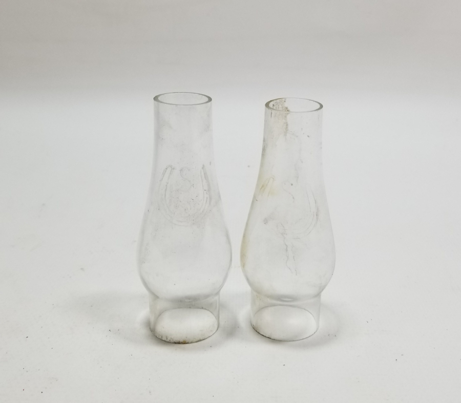 İKİ ADET ANTİKA GAZ LAMBASI BACASI