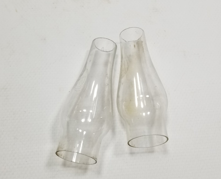 İKİ ADET ANTİKA GAZ LAMBASI BACASI