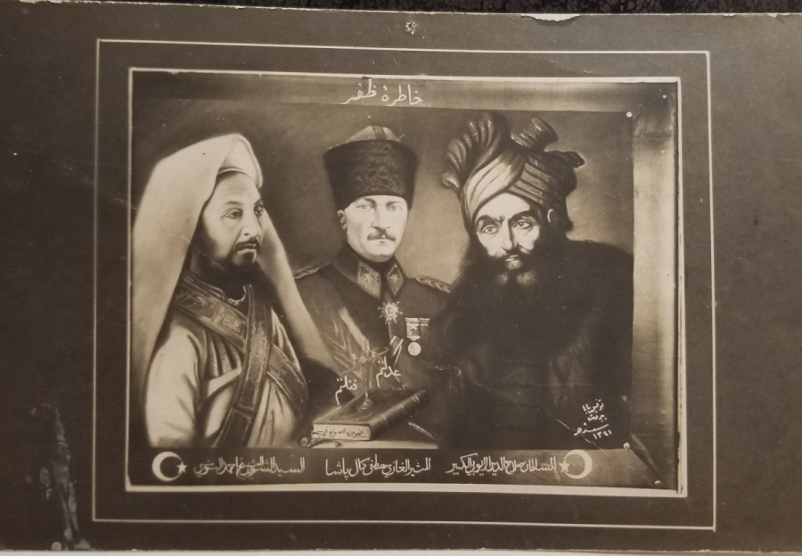 ÇOK NADİR SELAHATTİN EYYÜBİ - MUSTAFA KEMAL PAŞA - ŞERİF AHMET GÖRSELLİ KARTPOSTAL