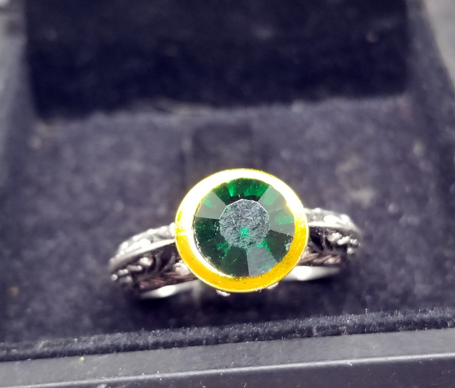 KABARTMA İŞÇİLİKLİ GÜMÜŞ KAPLAMA BİJUTERİ YÜZÜK