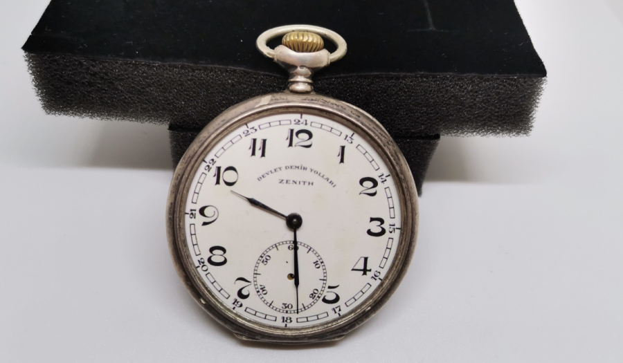 GÜMÜŞ KASA ANTİKA ZENITH CEP SAATİ