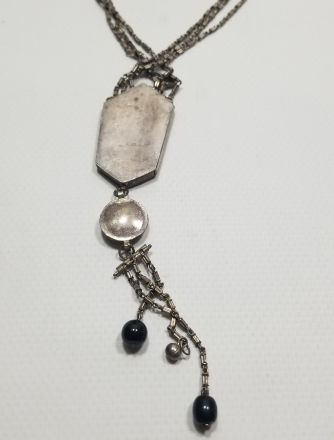 TESTERE VE KALEM İŞÇİLİKLİ OSMANLI DÖNEMİ ÖZEL YAPIM GÜMÜŞ GERDANLIK