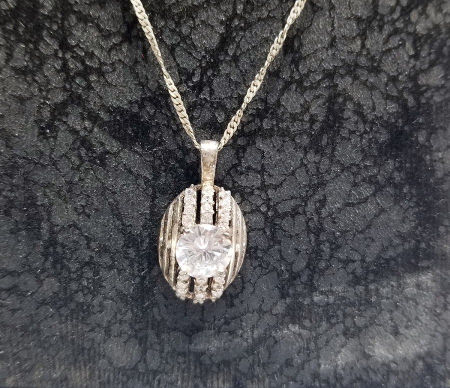 GÜMÜŞ ZİNCİRLİ MARGAZİT TAŞLI KOLYE UCU