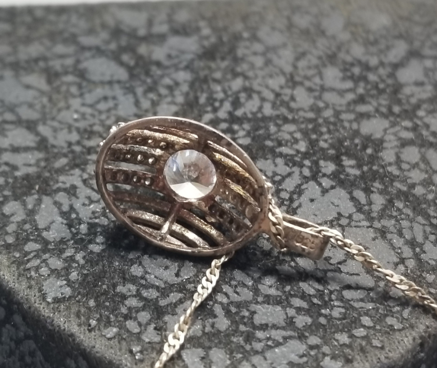 GÜMÜŞ ZİNCİRLİ MARGAZİT TAŞLI KOLYE UCU